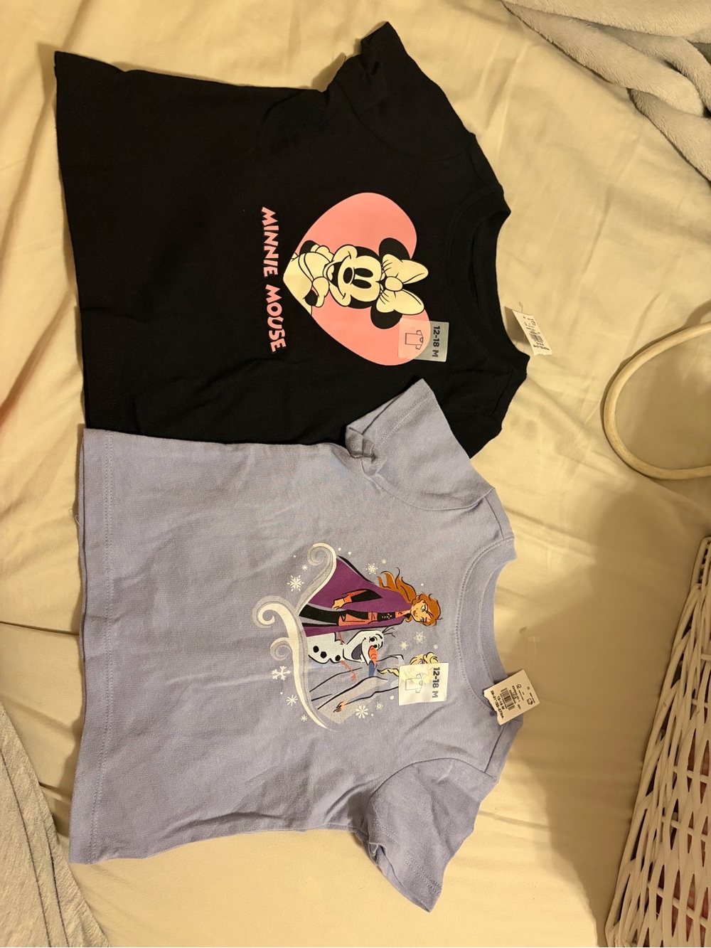 Disney Minnie Mouse Tee and Frozen T-shirt bundle set 12-18M baby